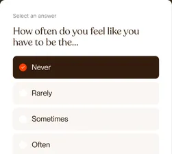 Quiz question with answer options